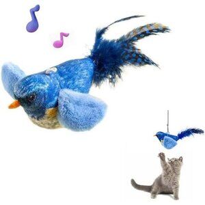 Plush Chirping Bird Cat Toy with Catnip Interactive Play